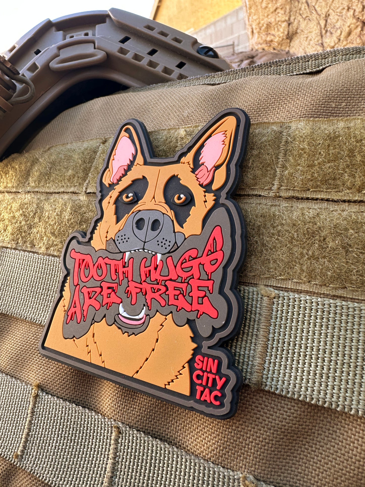 "Tooth Hugs Are Free" K9 PVC Patch