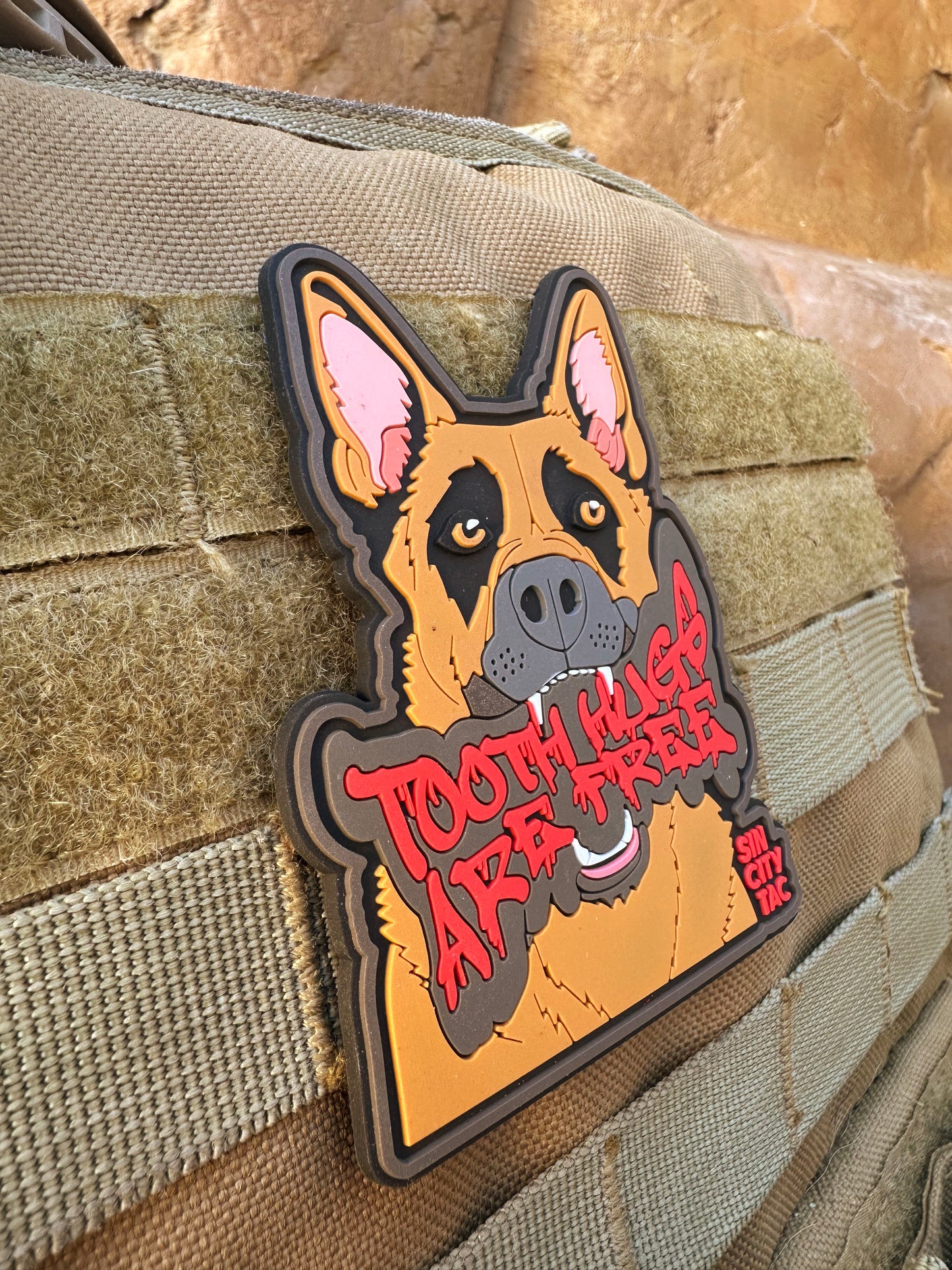 "Tooth Hugs Are Free" K9 PVC Patch