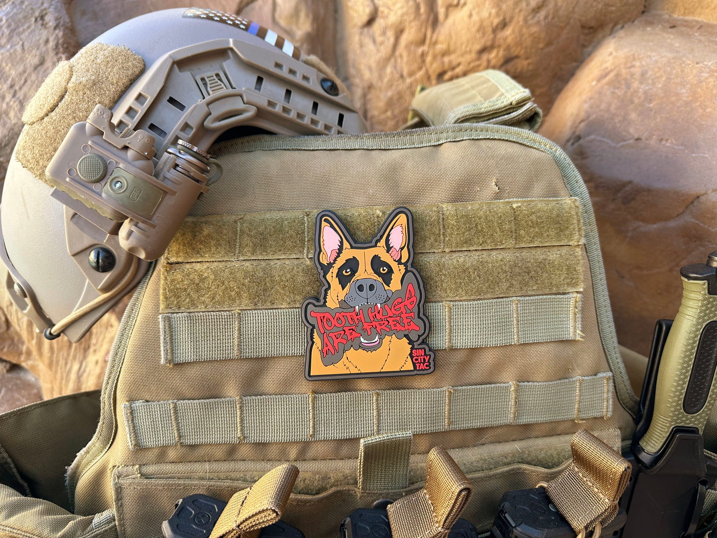 "Tooth Hugs Are Free" K9 PVC Patch