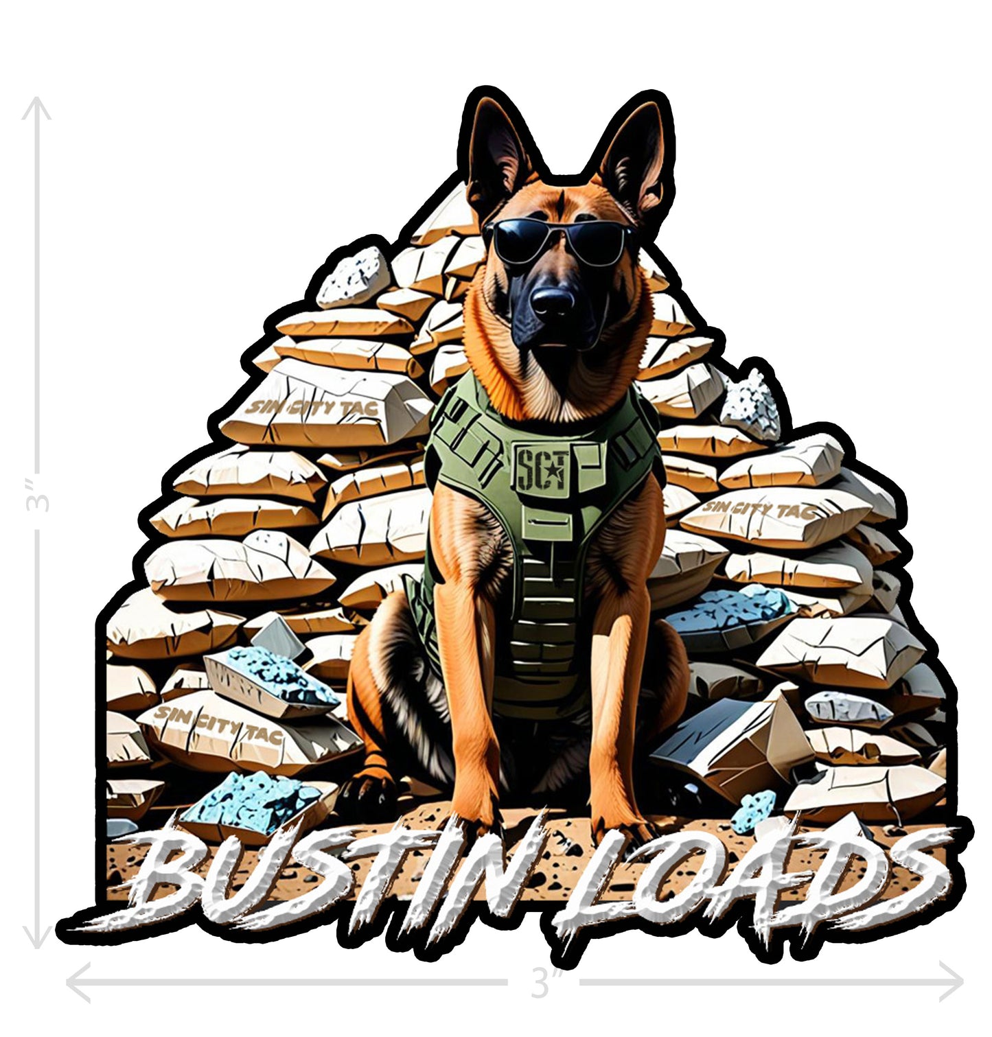 K9 "Bustin Loads" Vinyl Decal Sticker