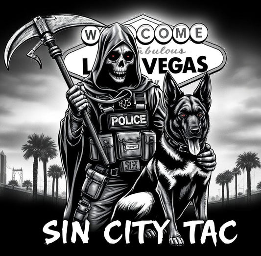 "Sin City Tac" Grim Reaper K9 Vinyl Decal Sticker